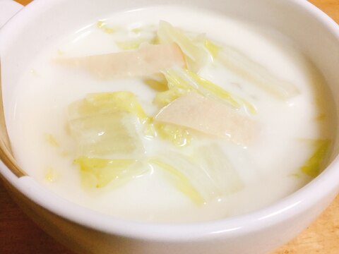 白菜とハムのミルクスープ♡